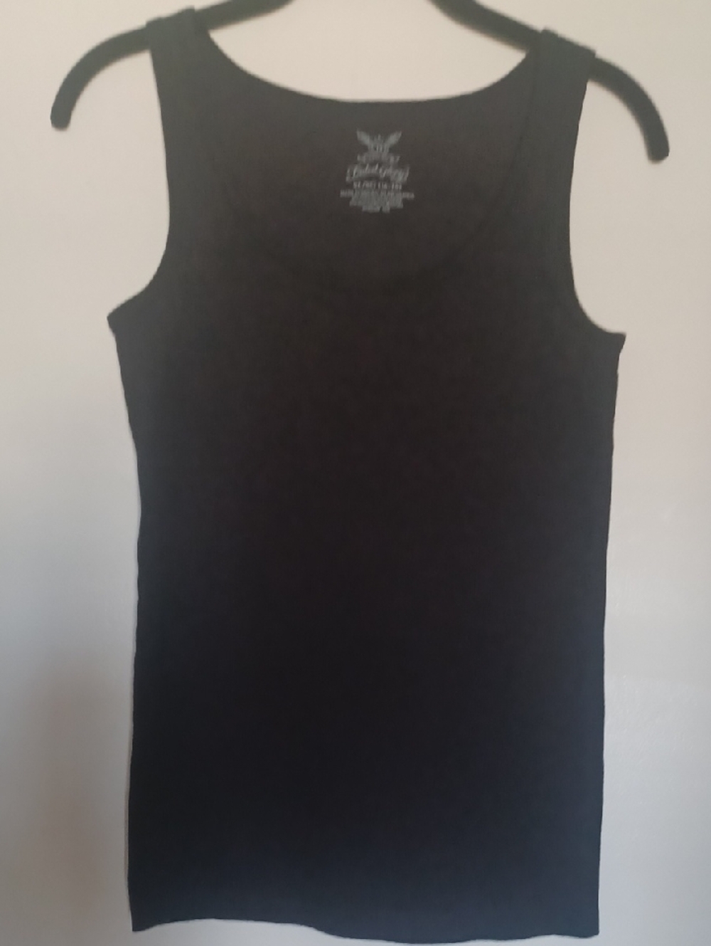 Faded Glory Black Ribbed Basic Tank XL 16-18 Like New!